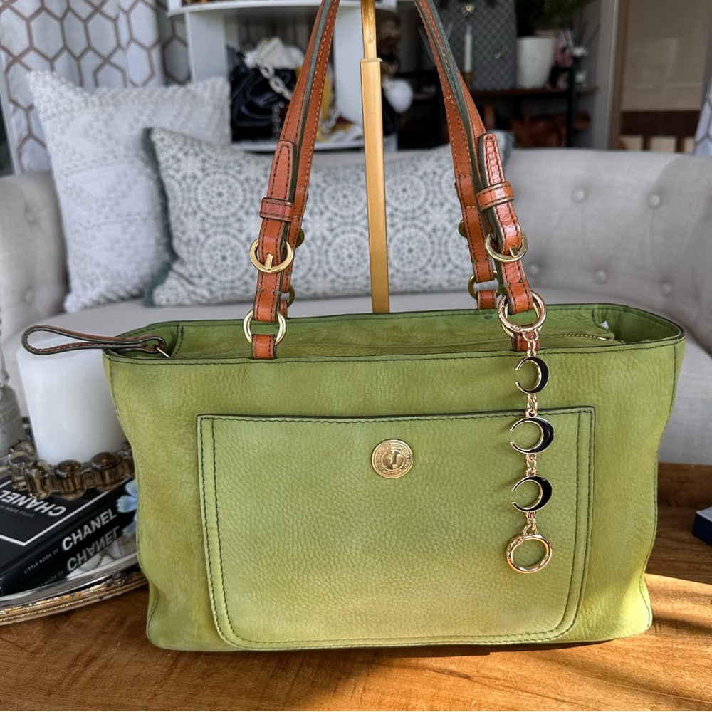 Vintage COACH Chelsea Tote Lime Green Nubuck - Picture 16 of 16